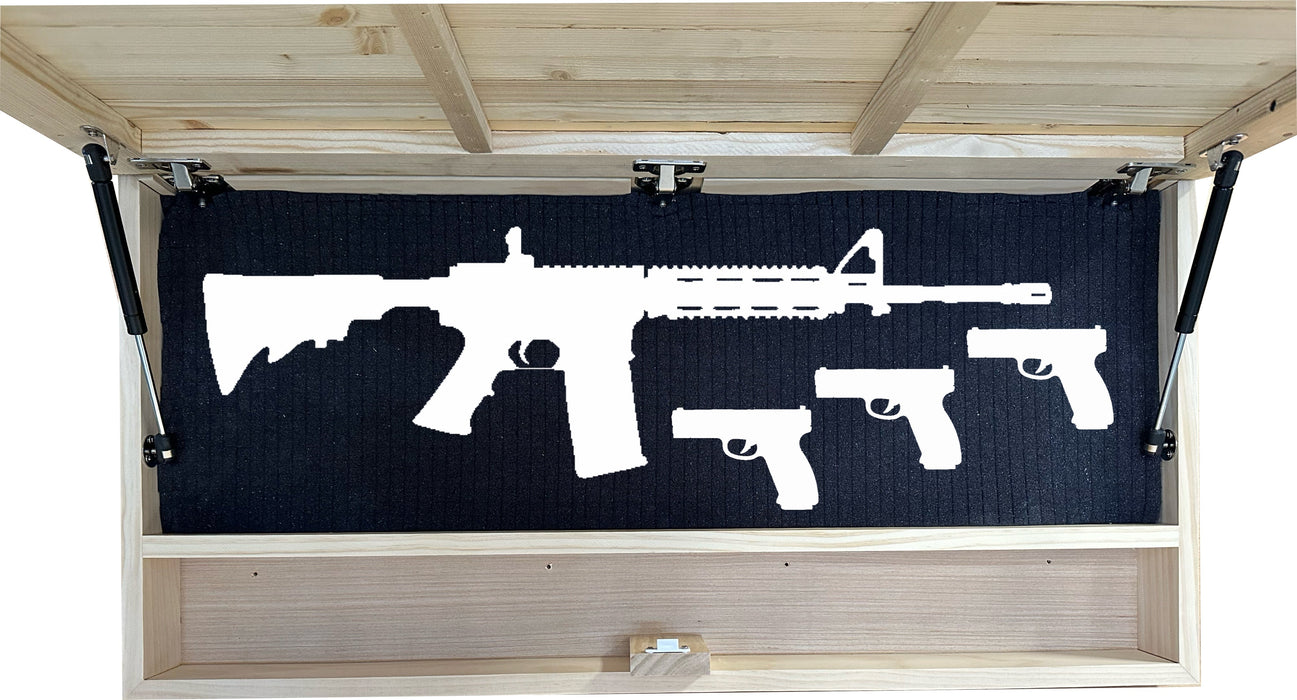 American Flag Challenge Coin Display and Hidden Gun Cabinet