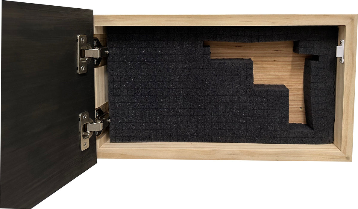 American Flag Wall-Mounted Gun Cabinet (Black & White Distressed)
