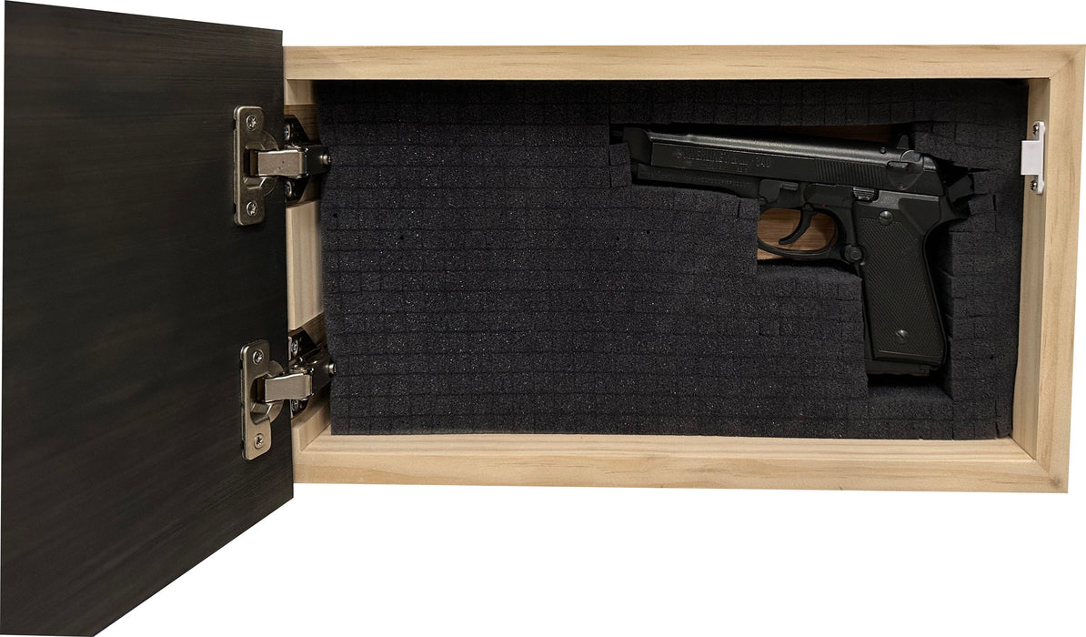 American Flag Wall-Mounted Gun Cabinet (Black & White Distressed)