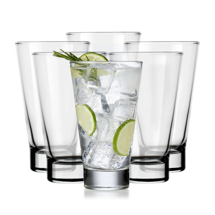 Modern Bar Essentials Highball Drinking Glasses, 12 ounce, Set of 6