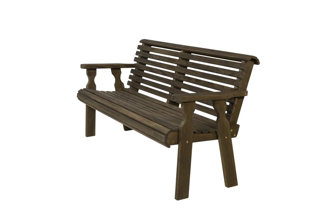 Amish Casual Roll Back 5 Foot Treated Wood Outdoor Bench
