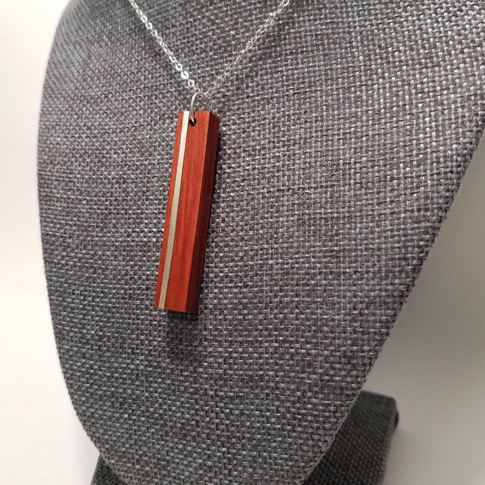 Drop Inlay Bar Necklace