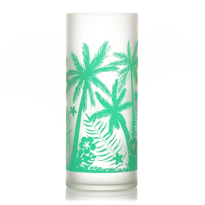 Vintage Palm Trees Cooler Glasses, 16 ounce, Set of 4