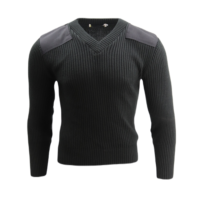 V-Neck Wool Blend Commando Sweater
