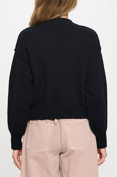 Thick Knit Long Sleeve Cardigan with Buttons