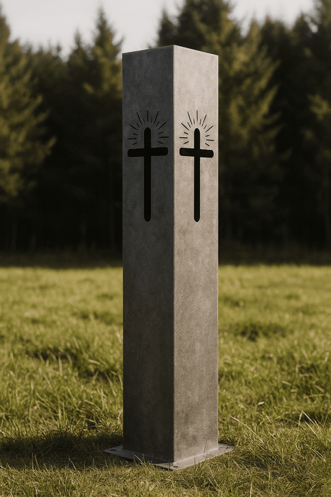 Eternal Light Steel Cross Solar Pillar