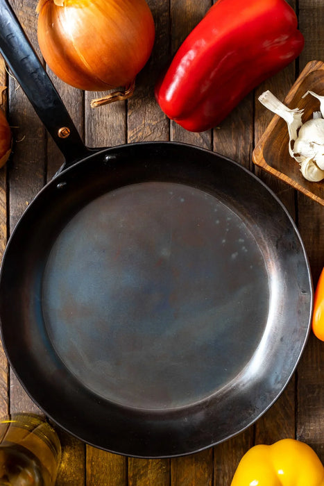 10" Hand Forged Round Carbon Steel Skillet