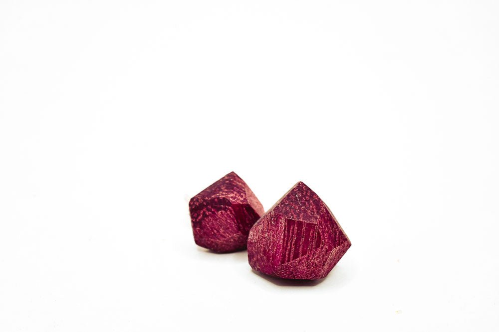 Geometric Wood Stud Earrings
