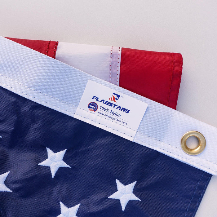 Premium American Flag Display Set - Durable US Made Flag, Pole, Mount & Aluminum Rings