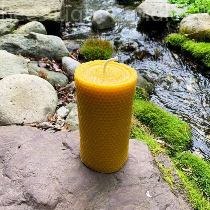 Large Honeycomb Beeswax Pillar Candle