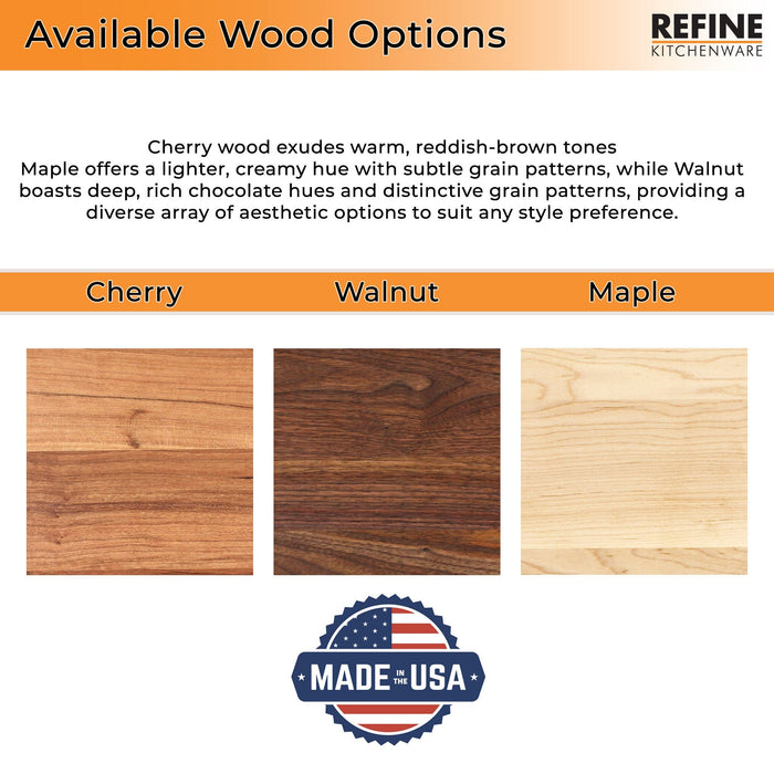 Large 18" x 12" Cherry Wood Cutting Board w/ Juice Groove