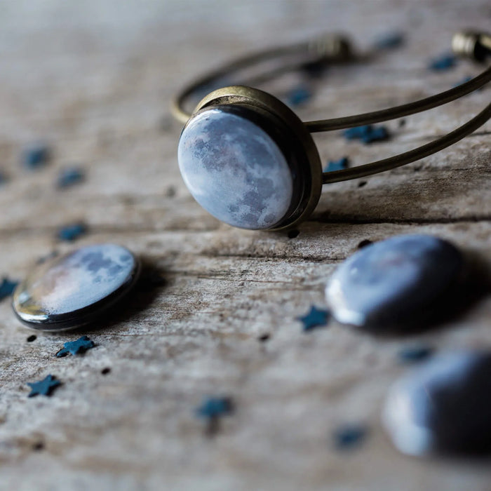 Interchangeable Moon Phase Cuff Bracelet