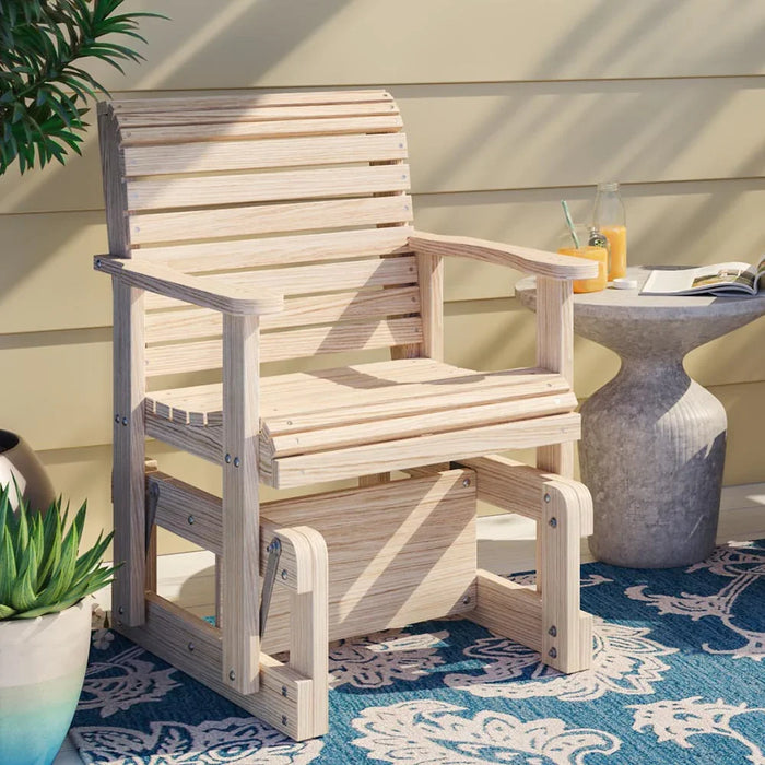 LA Swings Roll Back Outdoor Glider Chair