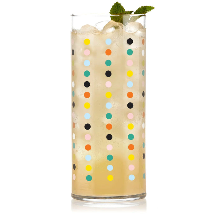 Flower Power Party Dots Cooler Glasses, 16 ounce, Set of 4