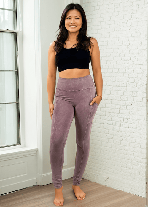 A Perfect Fit Pocket Leggings in Light Mauve