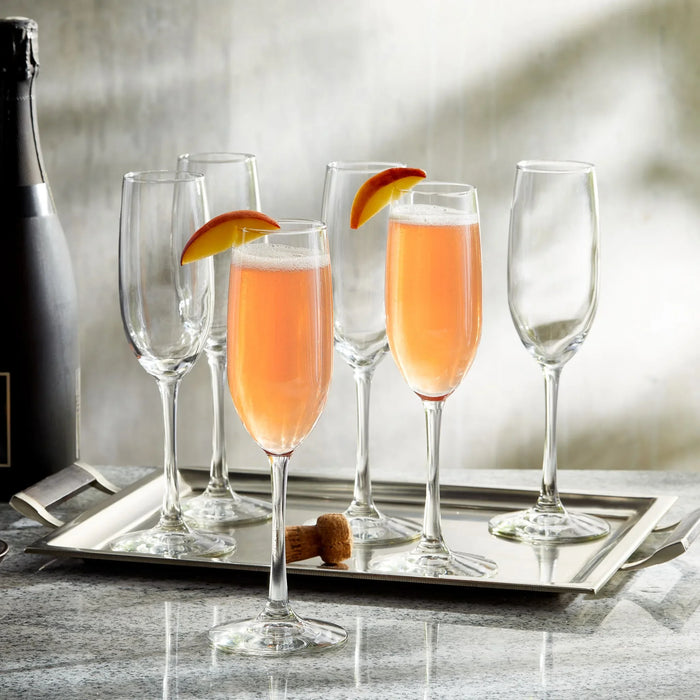 Flute Glasses, 8 ounce, Set of 6