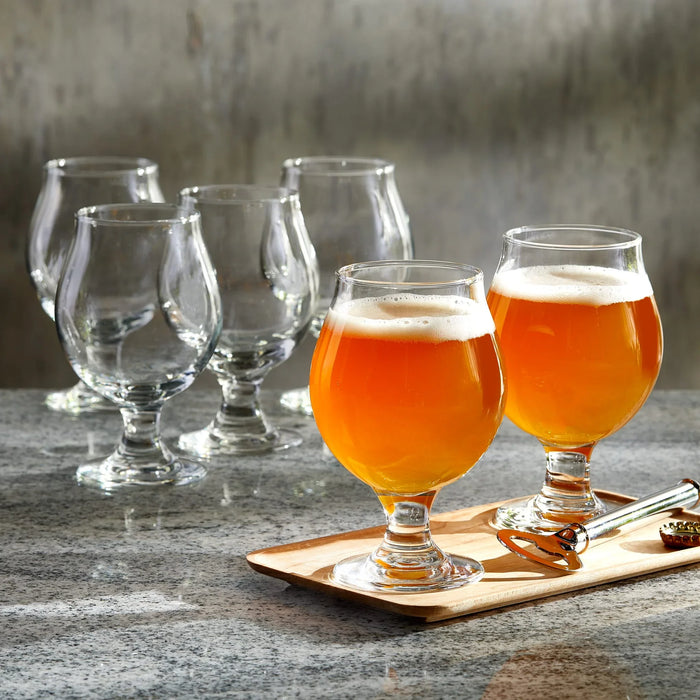 Belgian Beer Glasses, 13 ounce, Set of 6