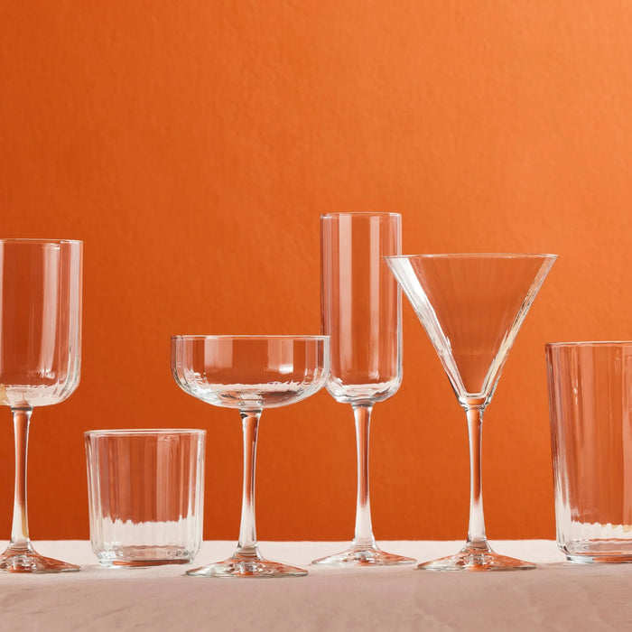 Paneled Champagne Flute Glasses, 7.5 ounce, Set of 4