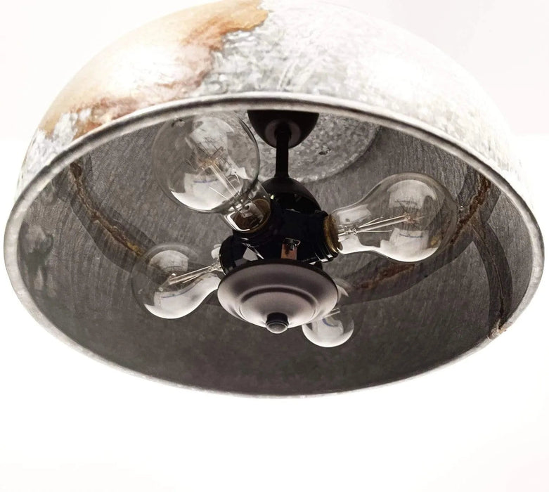 Large Rustic Bucket Chandelier Light