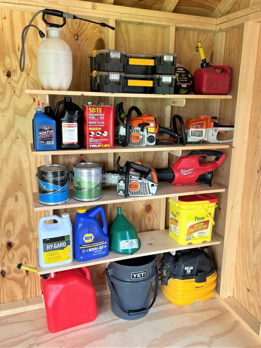 Shed Shelf Bracket Kit 8-10" Shelving, Shed Organizer