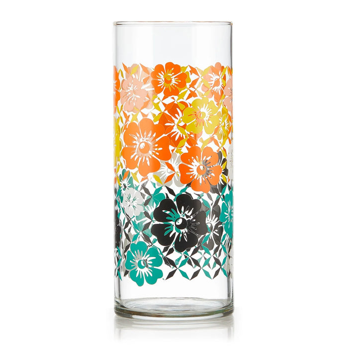 Vintage Flower Power Cooler Glasses, 16 ounce, Set of 4