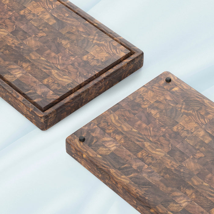 Extra Large Walnut Wood End Grain Butcher Block Cutting Board with Juice Groove
