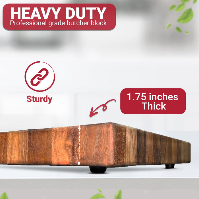 Extra Large Walnut Wood End Grain Butcher Block Cutting Board with Juice Groove