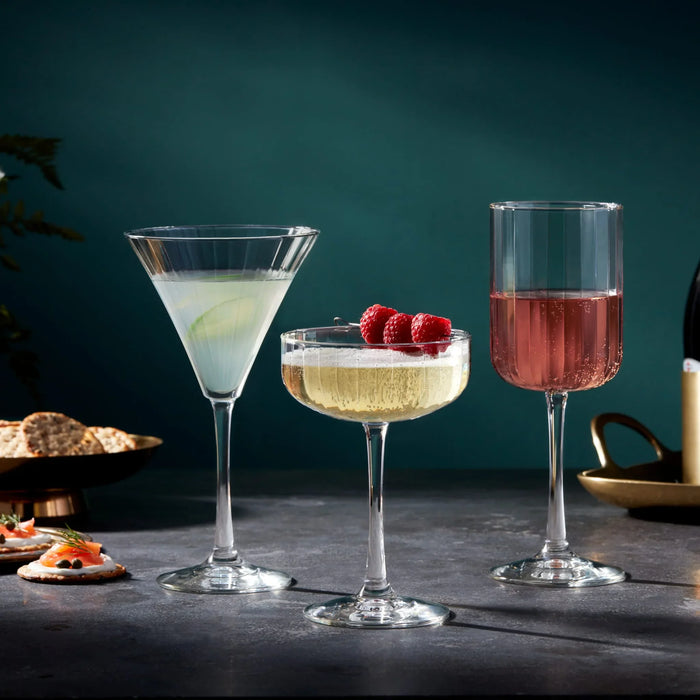 Paneled Martini Glasses, 9.5 ounce, Set of 4