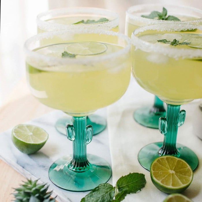 Cactus Margarita Glasses, 16 ounce, Set of 4